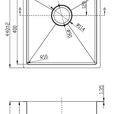 Eden Single Bowl Above / Undermount 230mm Deep Sink  400mm