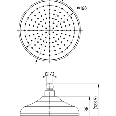 Clasico Shower Head Round 220mm