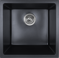 Cora Black Undermount  Granite Sink 432X432X246