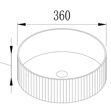 VITO Geneva Fluted Round Premium Ceramic Above-Counter Basin 400*400*125mm GNV4040
