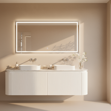 VITO NOOSA Fluted Curved Vaity with Side Drawers 1190*493*470mm(NOS1200W-MW)