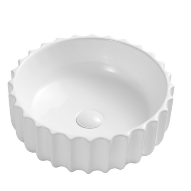 VITO Oslo Fluted Round Ceramic Above-Counter Basin 420*420*140mm OS659