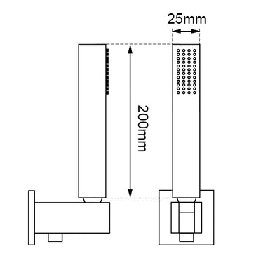 Brushed Brass Shower Rail with Handheld Shower