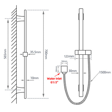 Black Shower Rail