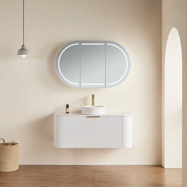 Lumero LED PVC Mirror Shaving Cabinet 1200/1500 LOSV1275MW-LED/LOSV1580MW-LED