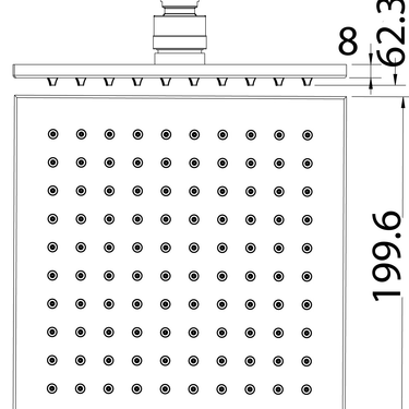 Eden Shower Head technical drawing