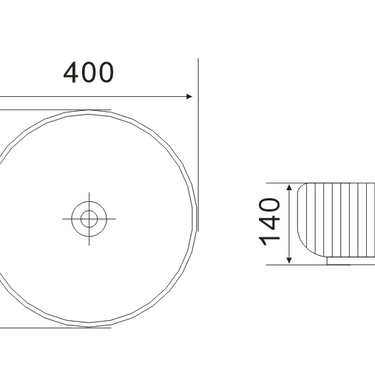 VITO Geneva Fluted Bowl Premium Ceramic Above-Counter Basin 400*400*140mm GNV4014