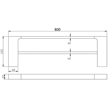 Eden Towel Rail Double 800mm
