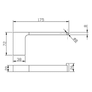 Eden Toilet Roll Holder line drawing