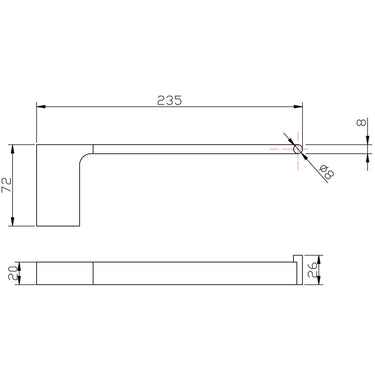 Eden Towel Bar line drawing