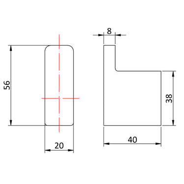 Eden Robe Hook line drawing