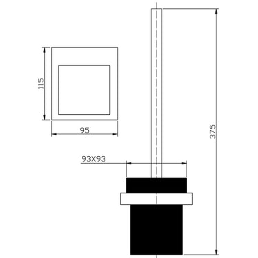Eden Toilet Brush Holder line drawing