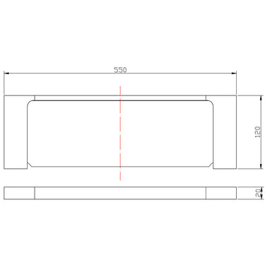 Eden Shelf Metal line drawing