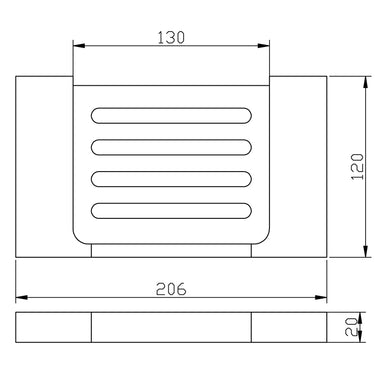 Eden Soap Dish Metal line drawing