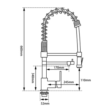 Chrome Pull Out Kitchen Mixer