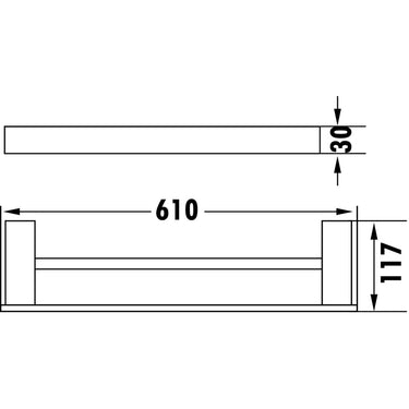Rosa Towel Rail Double 610mm