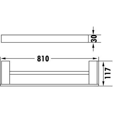 Rosa Towel Rail Double Chrome 810mm