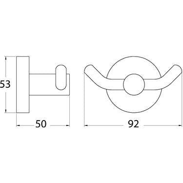 Otus Robe Hook Double line drawing
