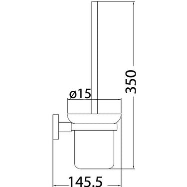 Otus Toilet Brush Set line drawing