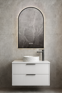 Framed Mirror Arch Shape Backlit Bluetooth 500*750mm LBAR5075-MB/LBAR5075-BB