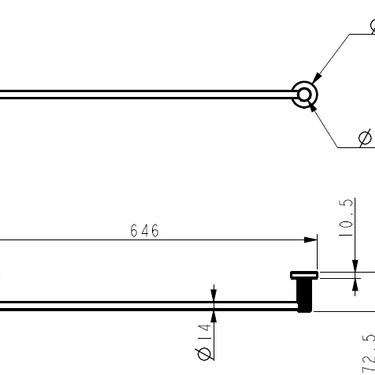 Linie Single Towel Rail 600 mm