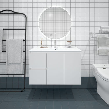 BIANCA MDF Wall-Hung Vanity - Gloss White