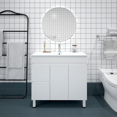 BIANCA PVC Freestanding Vanity - Gloss White