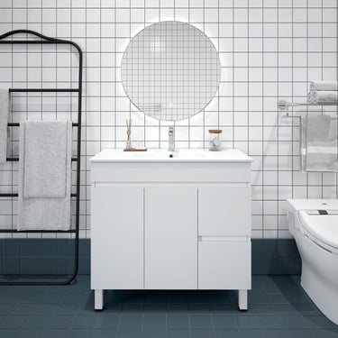 BIANCA PVC Freestanding Vanity - Gloss White