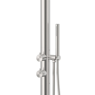 Round Out-Door Use Stainless Steel Freestanding Shower With Handheld Shower