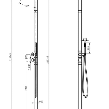 Round Out-Door Use Stainless Steel Freestanding Shower With Handheld Shower