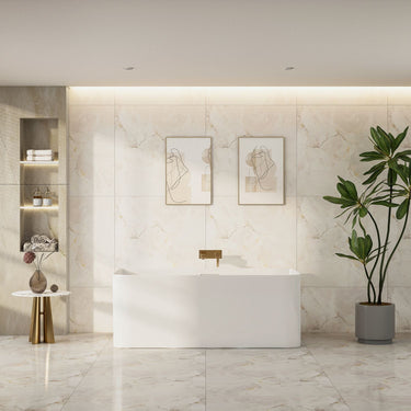 Bullion Ultra-Thin Back-to-Wall Bathtub - Gloss White