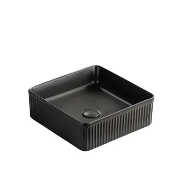 VITO Athena Fluted Square Premium Ceramic Above-Counter Basin 375*375*130mm ATH3838SQ-GW/MW/MB