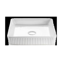 Cascade Fluted Square Art Basin CA4040SQ-GW