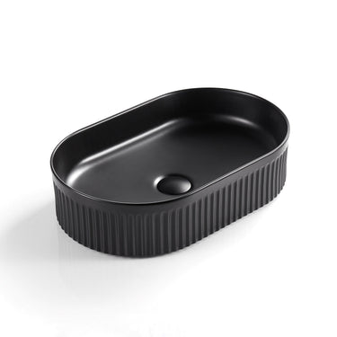 VITO Athena Fluted Oval Premium Ceramic Above-Counter Basin 590*370*100mm ATH5937-GW/MW/MB