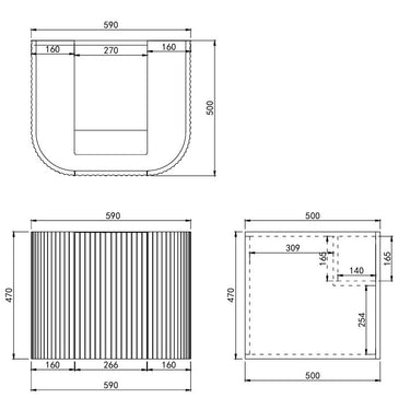 Avalon Wall Hung Cabinet 600mm CA600W-MW/CA600W-MB