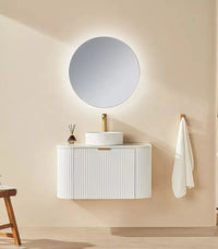 VITO Avantti Fluted Curved Vanity 750mm AVT750W-MW/MB