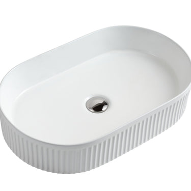 Cora 58 Counter-Top Fluted Oval Basin