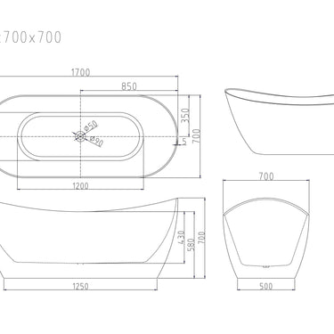 Disney Ultra-Thin Freestanding Bathtub - Gloss White