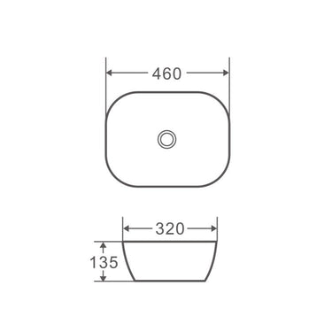 Evea 46 Counter-top Oval Basin