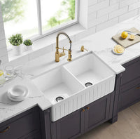 Bradley Fireclay Farmhouse Double Sinks 838*457*255mm (FCBD828-D-GW/MB)