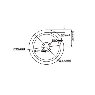 Nadia Fireclay Round Insert/Undermound Sinks 470*228mm (FCND470GW/MB)