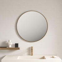 Aluminum Framed Round Mirror