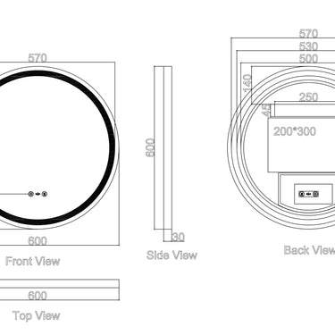 Freya 600/750/900mm LED Round Mirror