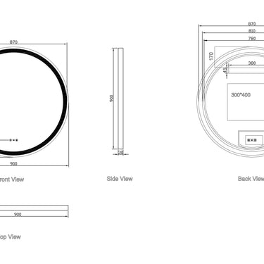 Freya 600/750/900mm LED Round Mirror