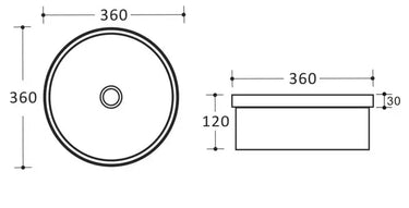 PIS3636MB Insert Basin(Round: 360*360*140mm)