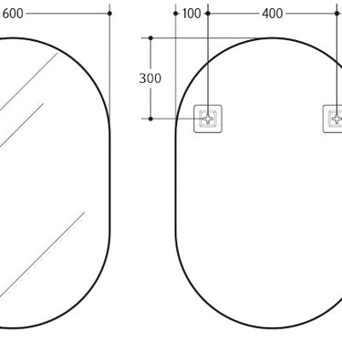 Vetra Aluminum Framed Mirror 5mm Copper Free with Safety Film 450*900/600*1000mm VOFM4590/VOFM60100-MB/BN/GM