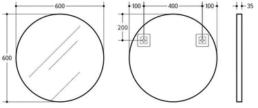 Vetra Aluminum Framed Mirror 5mm Copper Free with Safety Film 600/700/800 VRFM600/700/800-MB/BG/BN/GM