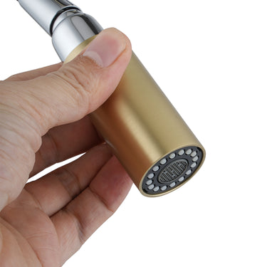 Light Brushed Brass Pull Out Kitchen Mixer