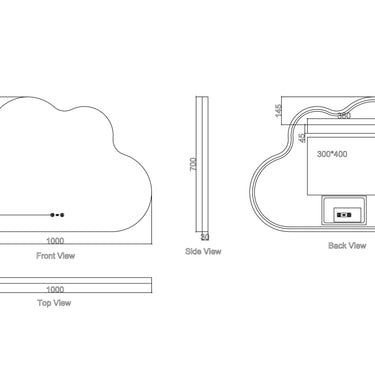 Luna 700×1000mm LED Cloud Mirror