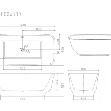 Libra Freestanding Bathtub - Gloss White